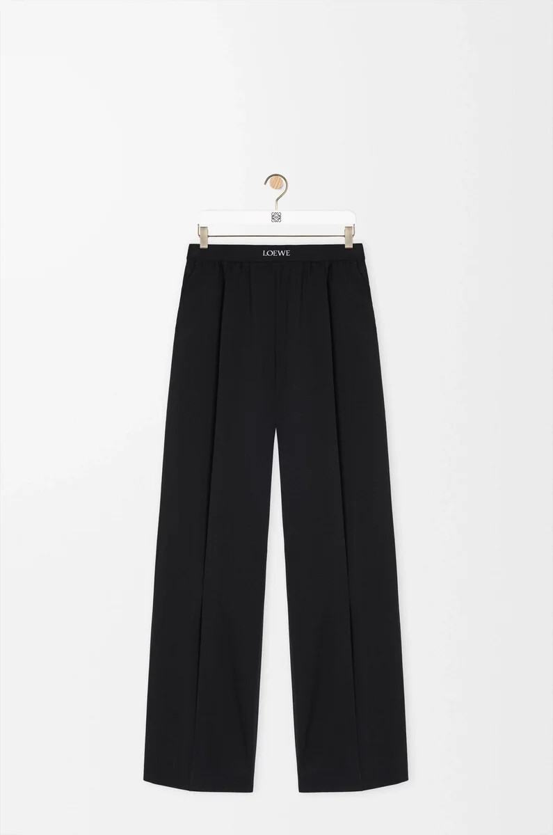 pantalones de lana negro