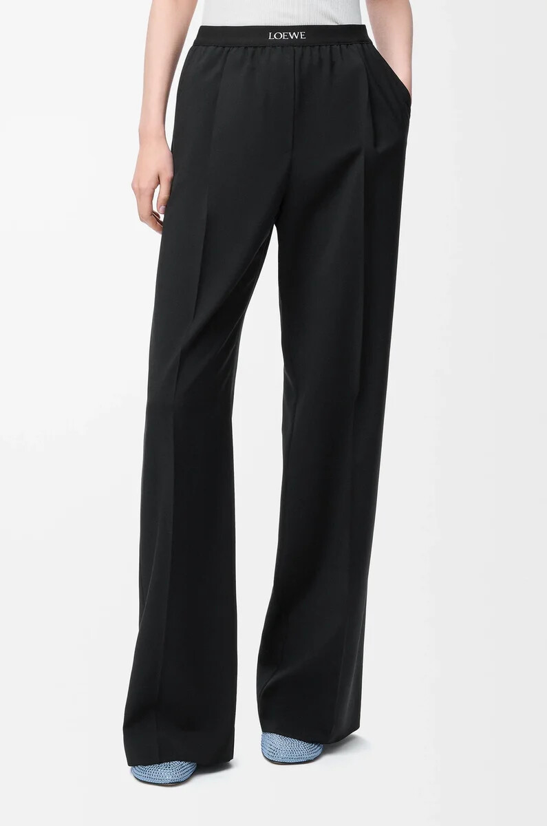 pantalones de lana negro