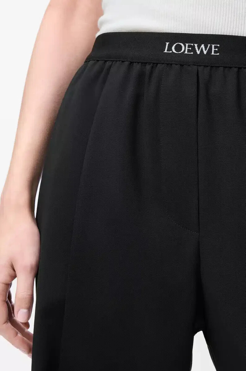 pantalones de lana negro