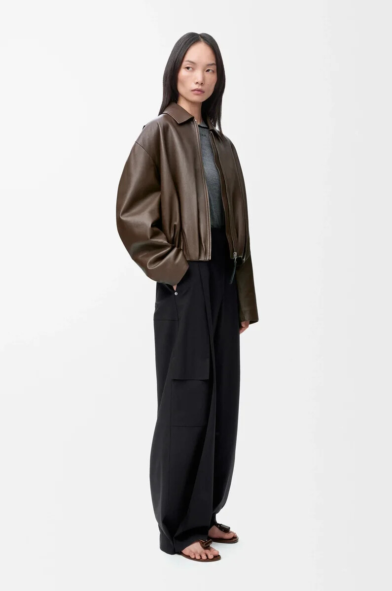 pantalones cargo de lana negro