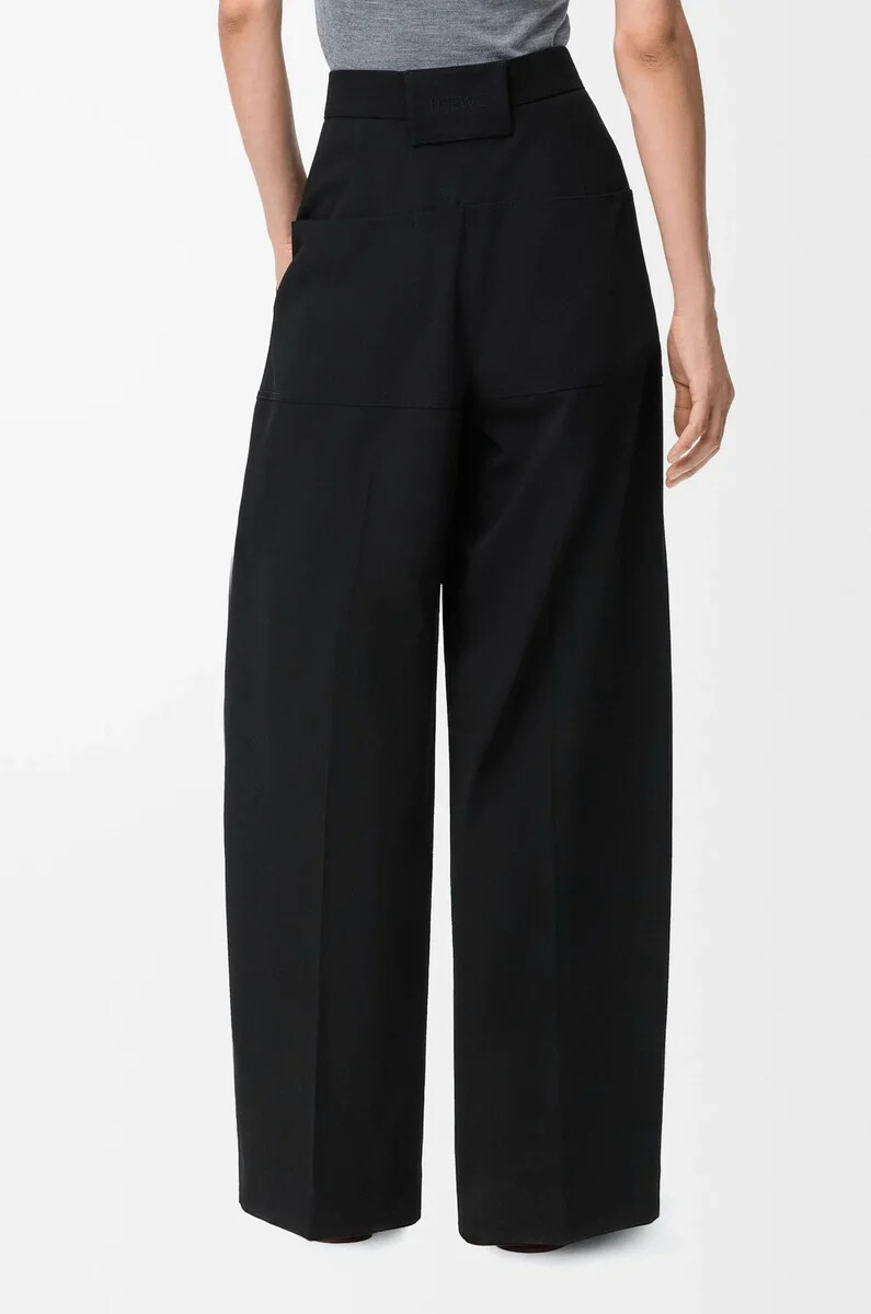 pantalones cargo de lana negro