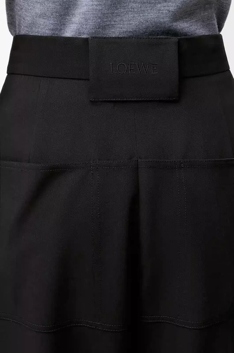 pantalones cargo de lana negro
