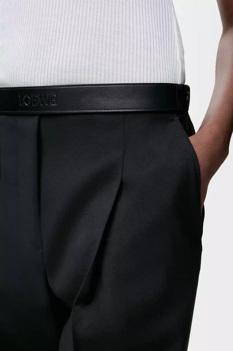 pantalones de lana negro