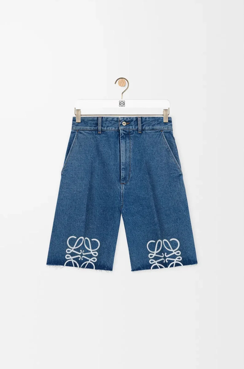 shorts anagrama en denim jeans azul