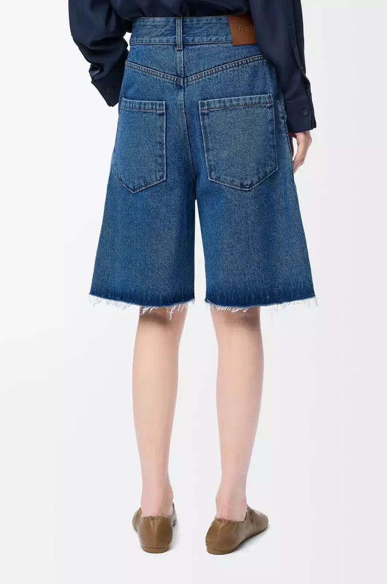 shorts anagrama en denim jeans azul
