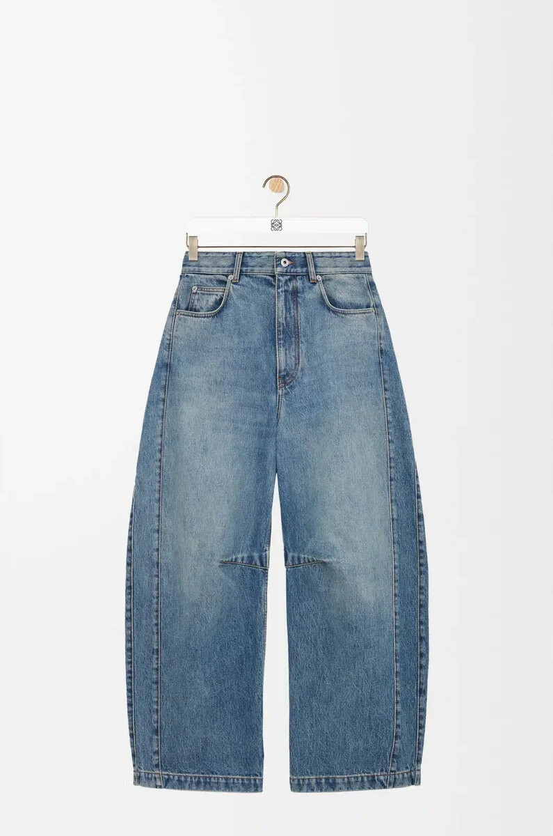 vaqueros barril en denim washed denim