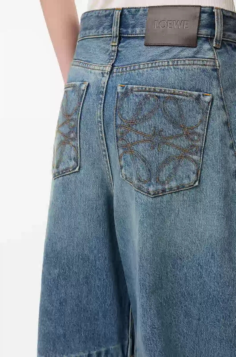 vaqueros barril en denim washed denim
