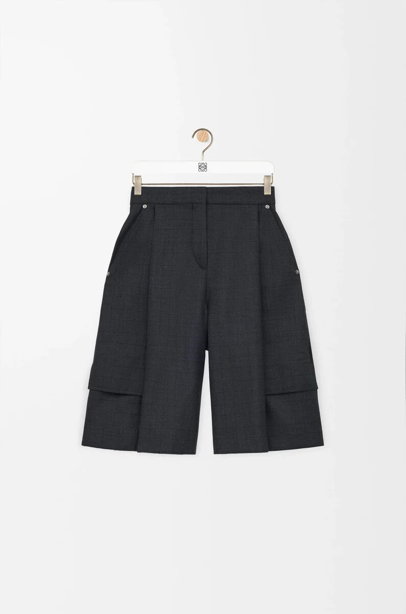 pantalones cortos cargo de lana gris oscuro
