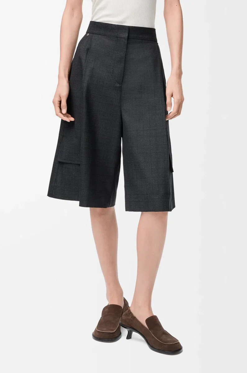 pantalones cortos cargo de lana gris oscuro