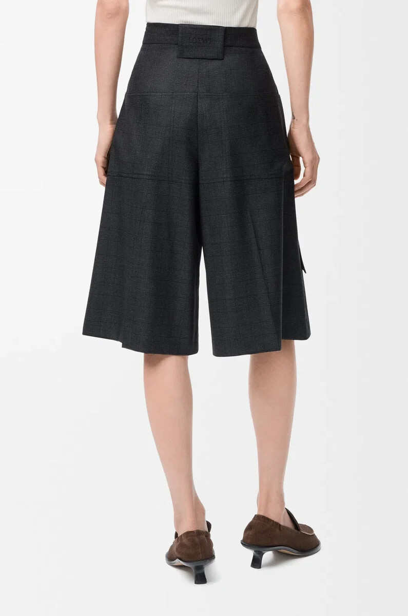 pantalones cortos cargo de lana gris oscuro