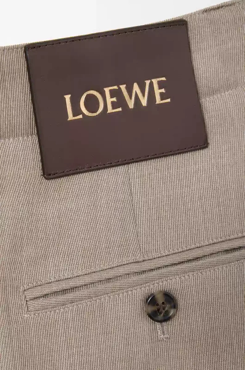 pantalón con cinturón de lana beige melange