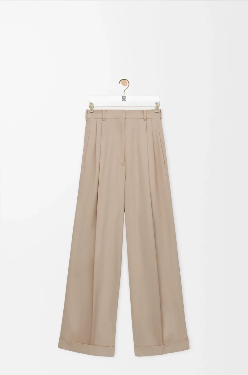 pantalones de algodón beige