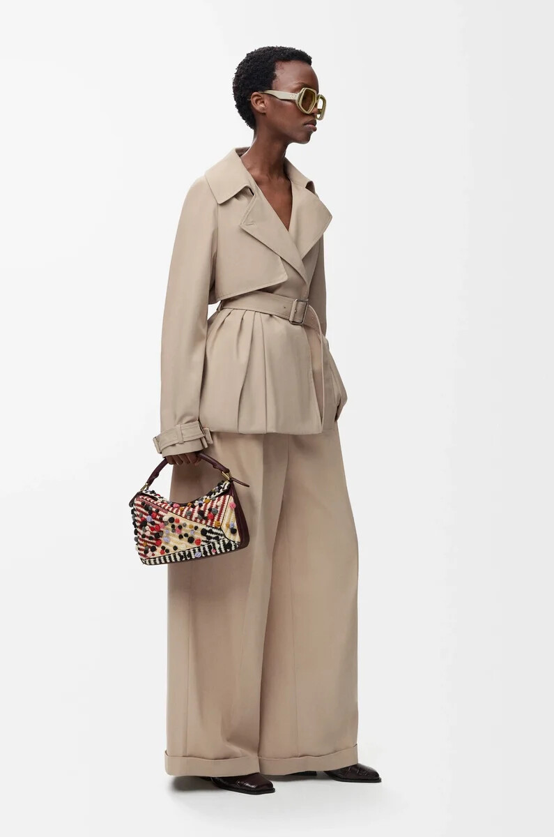 pantalones de algodón beige