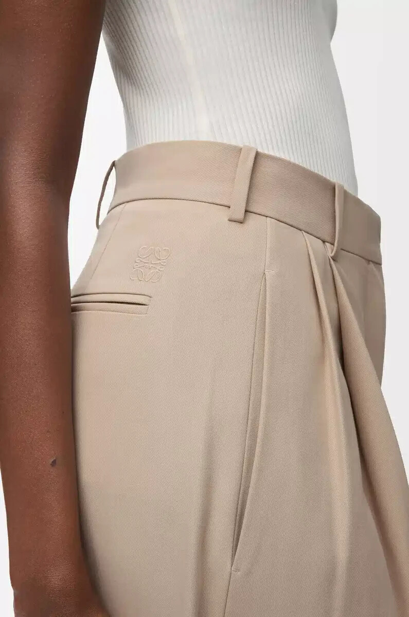 pantalones de algodón beige