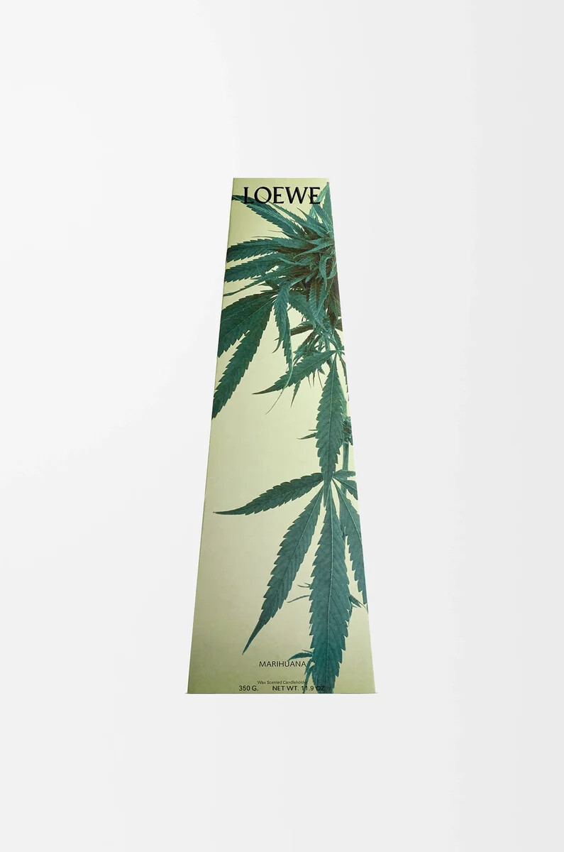 portavelas de cera con aroma a marihuana verde oscuro