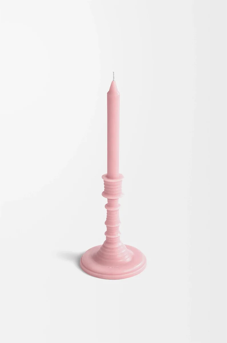 candelabro de cera ivy rosa claro