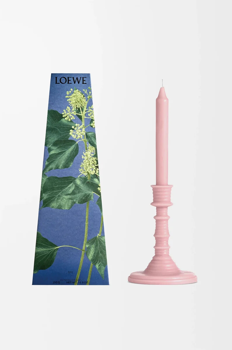 candelabro de cera ivy rosa claro