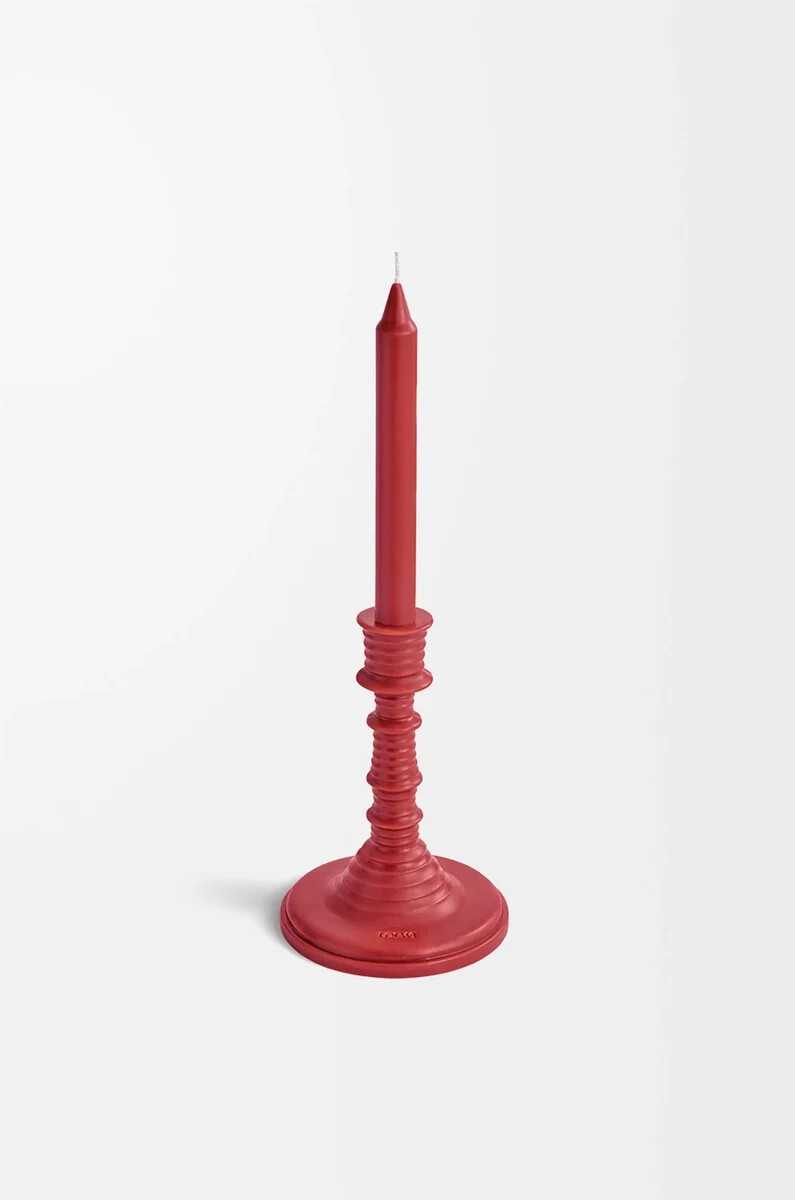 candelabro de cera de hojas de tomate rojo