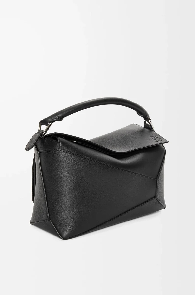 bolso mediano puzzle edge en piel de becerro clásica negra