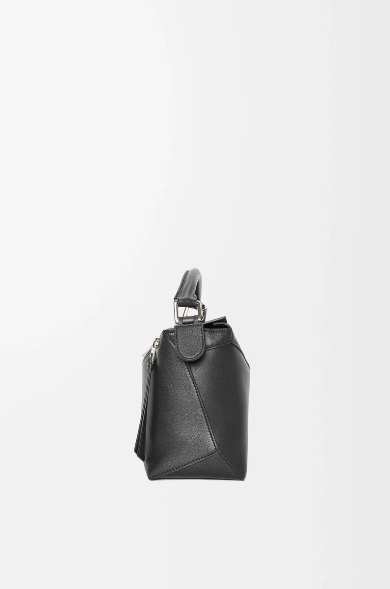 bolso pequeño puzzle edge en piel de becerro clásica negra