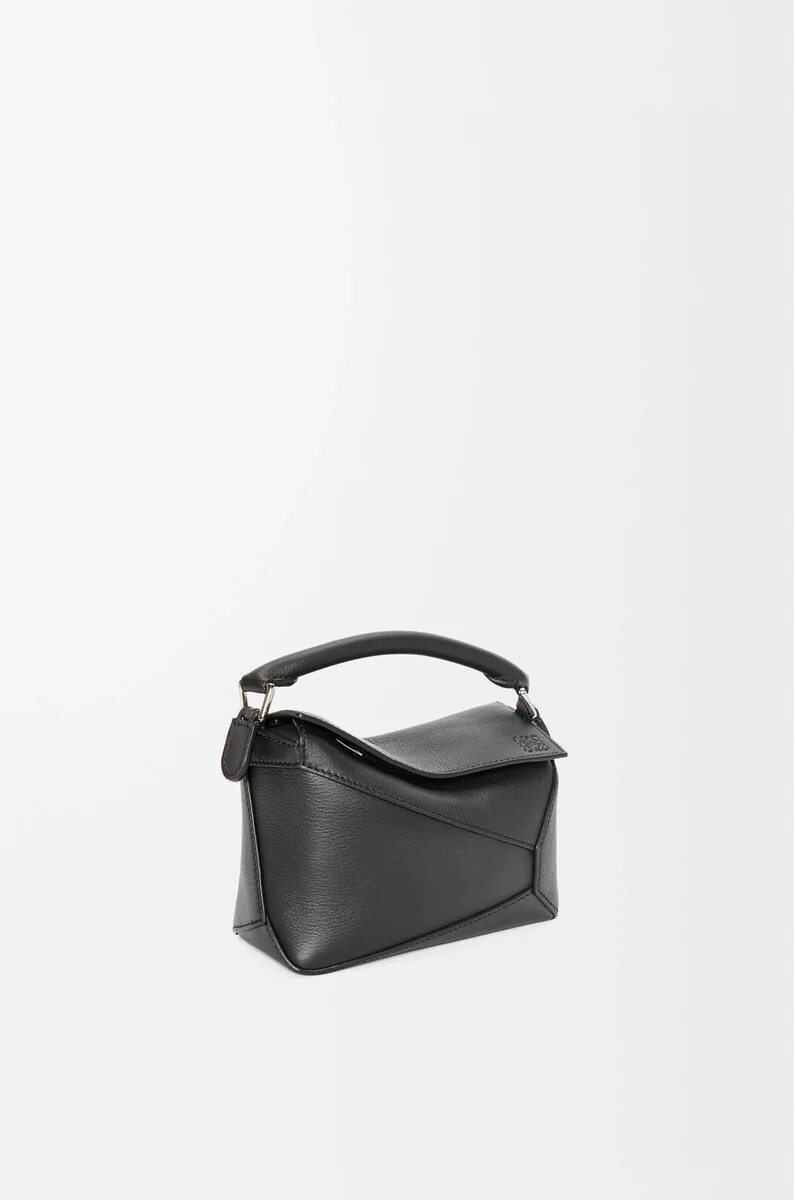 bolso mini puzzle edge en piel de becerro clásica negra