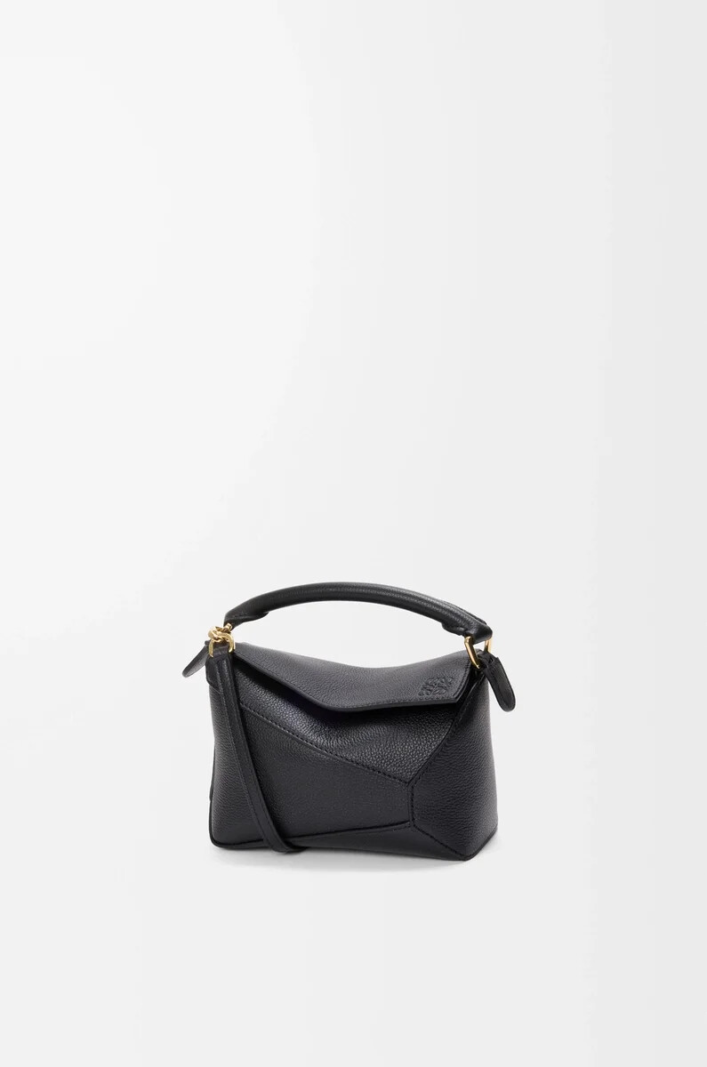 bolso mini puzzle edge en piel de becerro granulada suave negro