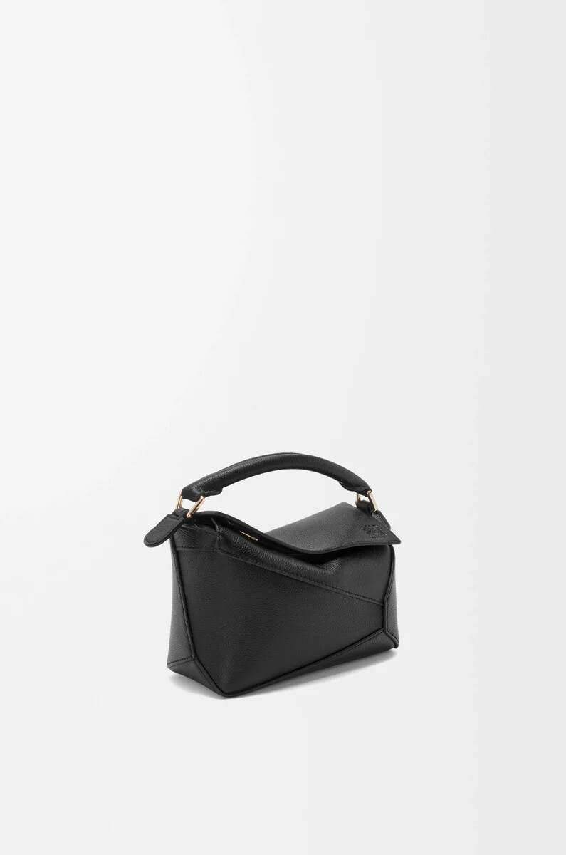bolso mini puzzle edge en piel de becerro granulada suave negro