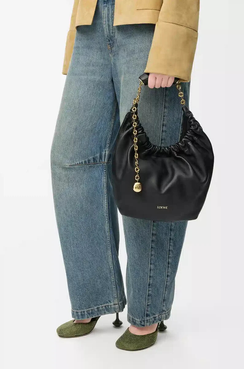 bolso pequeño de piel de cordero napa suave color negro