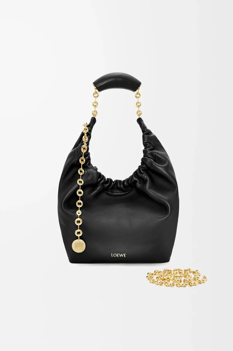 bolso pequeño de piel de cordero napa suave color negro