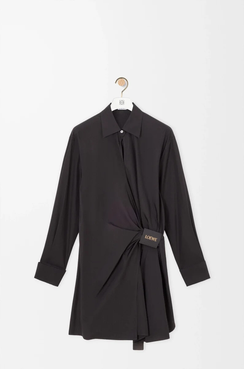 vestido camisero de algodón negro