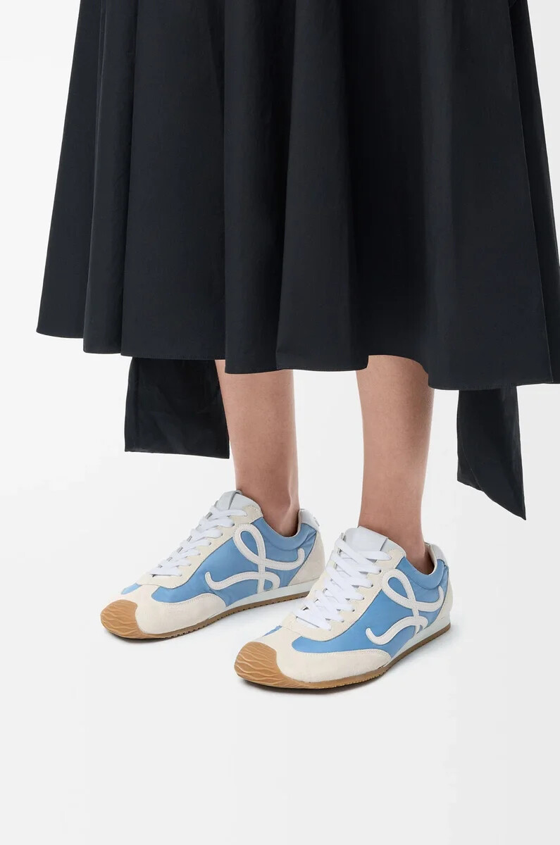 ballet runner 2.0 en nailon y piel de becerro azulblancoblanco suave