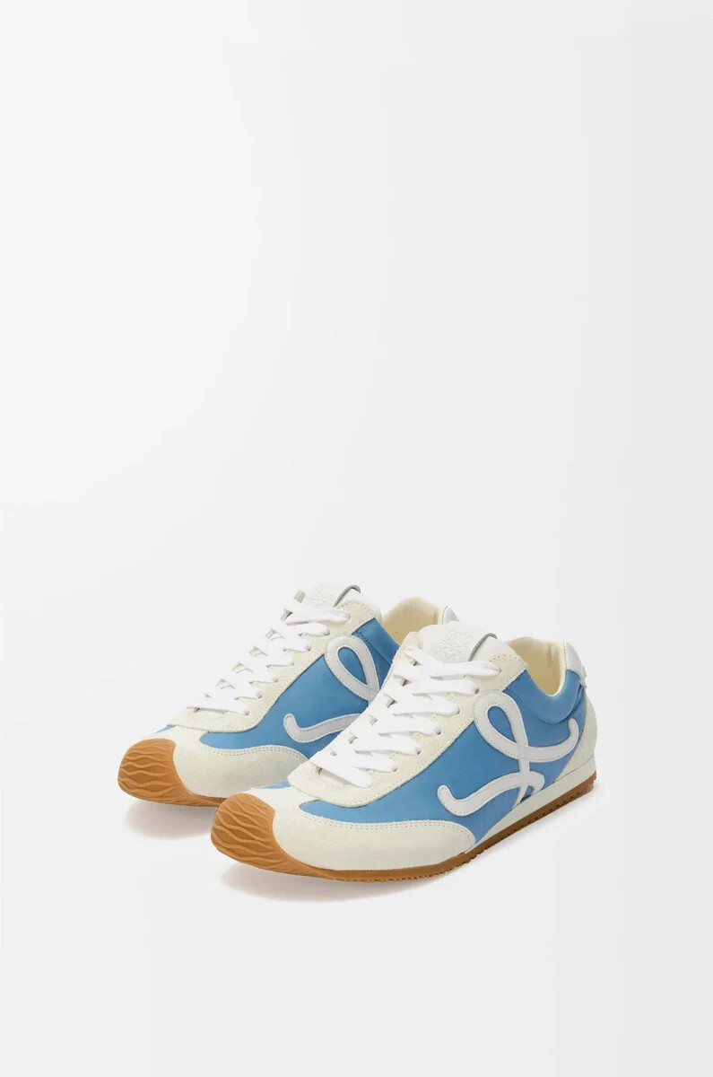 ballet runner 2.0 en nailon y piel de becerro azulblancoblanco suave