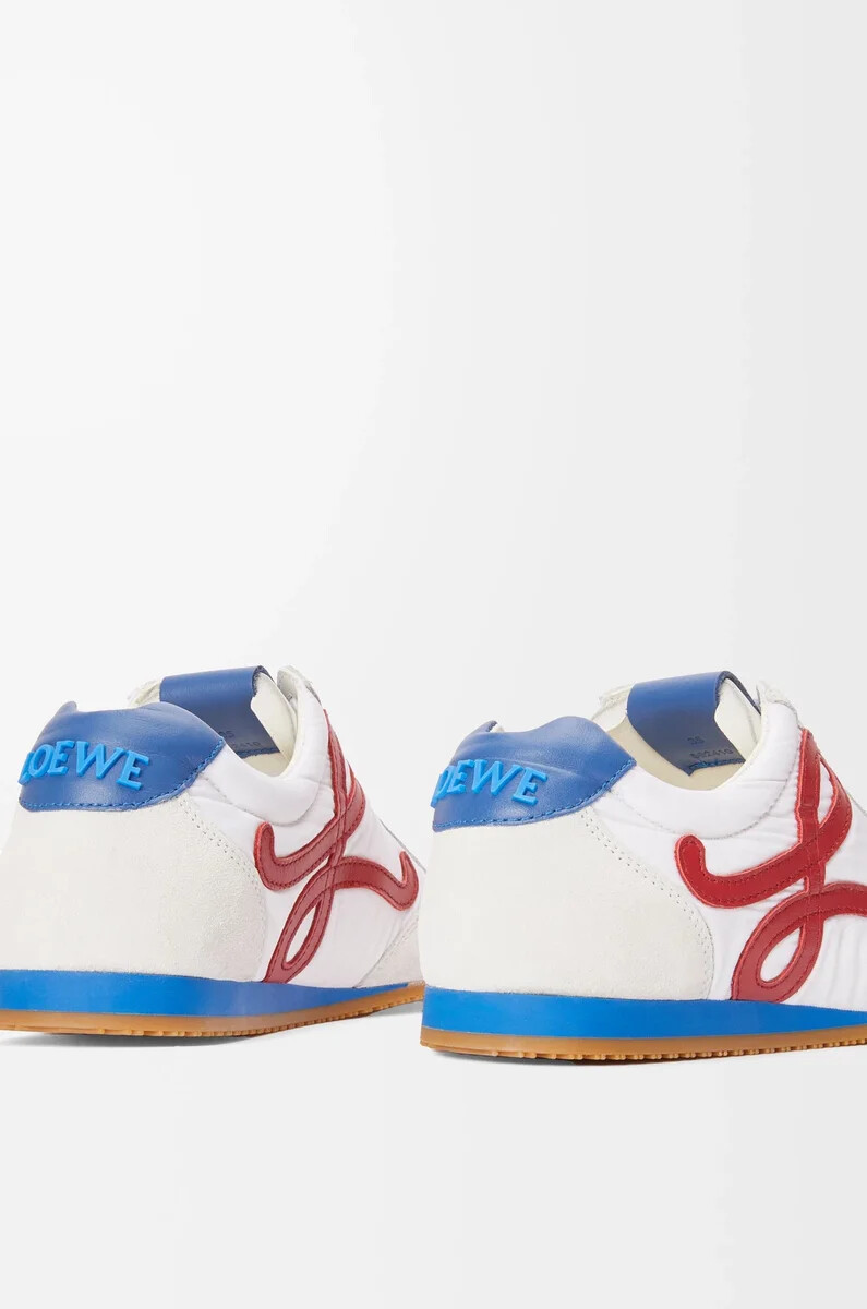 ballet runner 2.0 en nailon y piel de becerro blancorojoazul