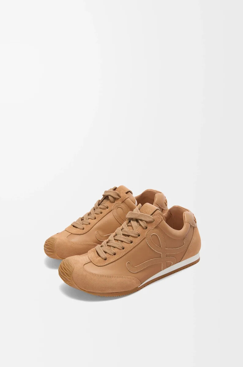 ballet runner 2.0 en suave piel de becerro color canela